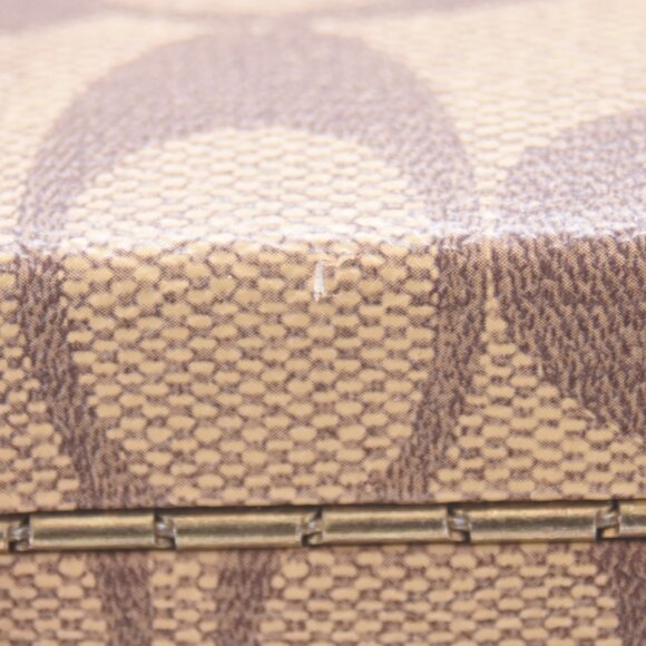 Coach Eyeglass Sunglasses Case Classic Logo Monogram Hard Clamshell Brown - Picture 12 of 12